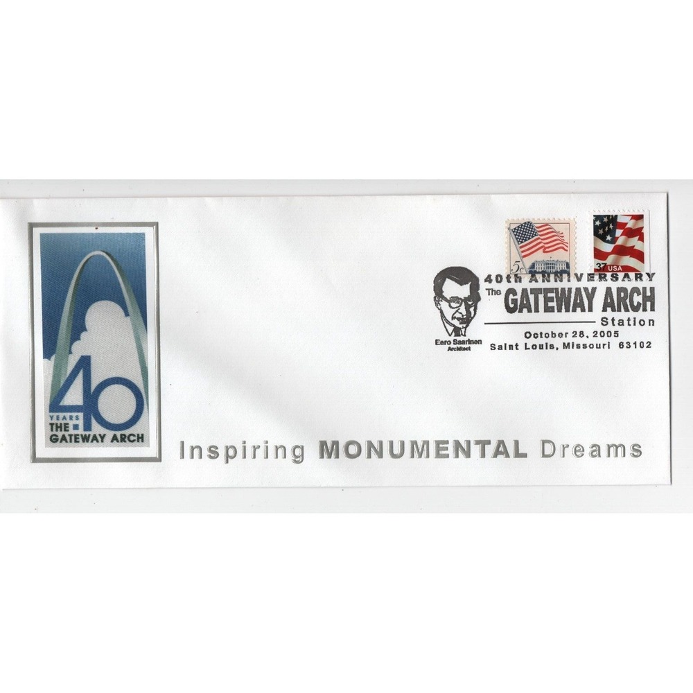 US 40th Anniversary The GATEWAY ARCH 10/28/2005 St. Louis MO FDC RARE
